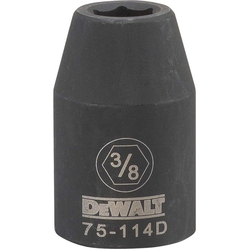 DEWALT DWMT75114OSP Deep Impact Socket, 3/8 in Socket, 1/2 in Drive, 6-Point, Steel, Black Oxide