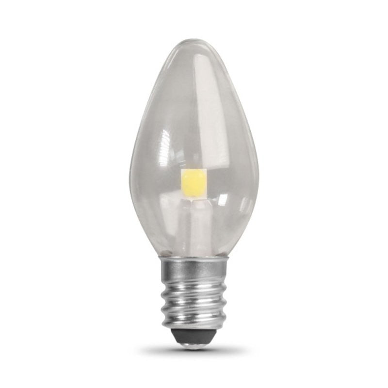 Feit Electric BP7C7/827/LED/4 Night Light LED Bulb, Soft White Light, Clear Lamp, 0.6 W, E12 Candelabra Lamp Base (Pack of 6)