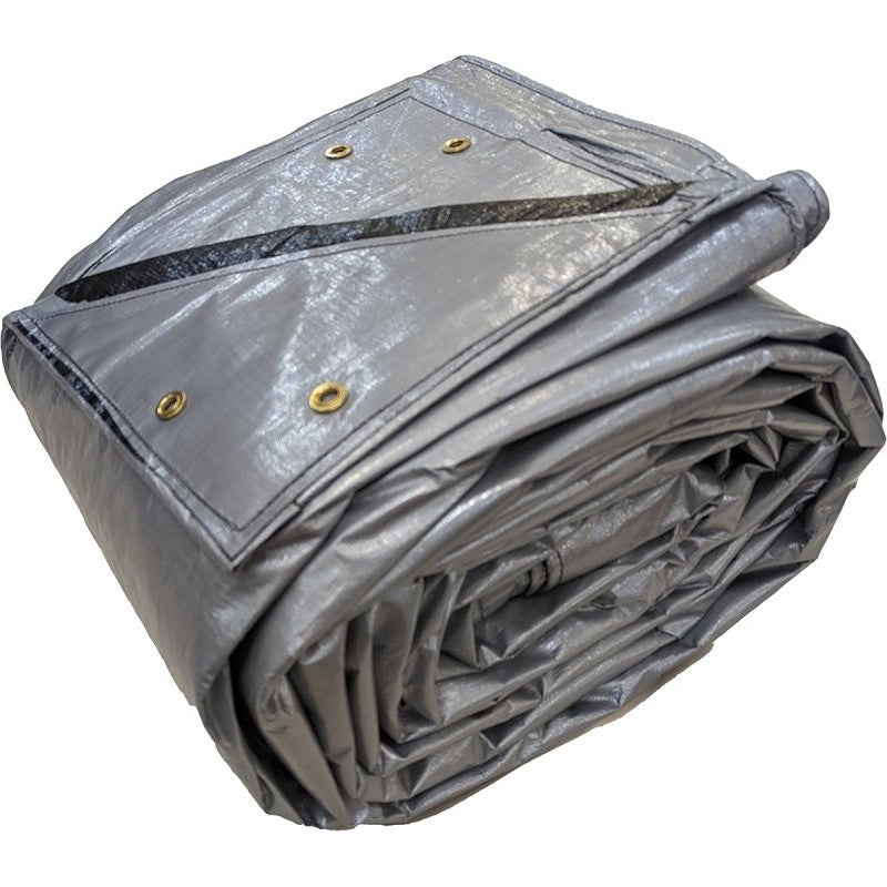 Dize Weathermaster HD2848 Hay Bale Cover, 28 ft L, 48 ft W, Polyethylene, Black/Silver