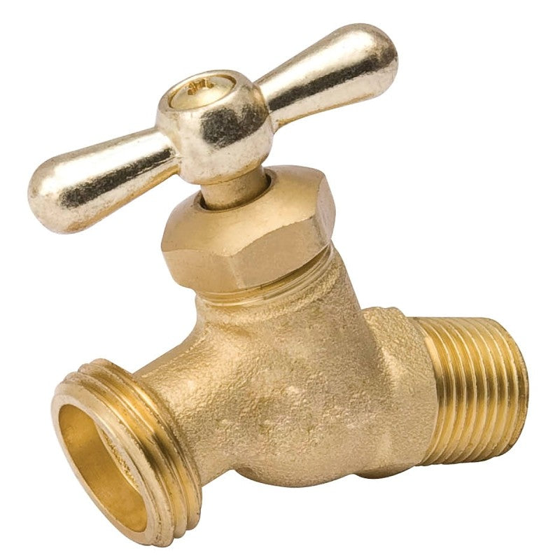 B & K 102-303 Hose Bibb, 1/2 x 3/4 in, MPT x Male Hose, 125 psi, Brass Body, Antique