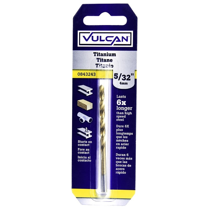 Vulcan 218731OR Jobber Drill Bit, 5/32 in Dia, 3 in OAL, 3-Flat Shank