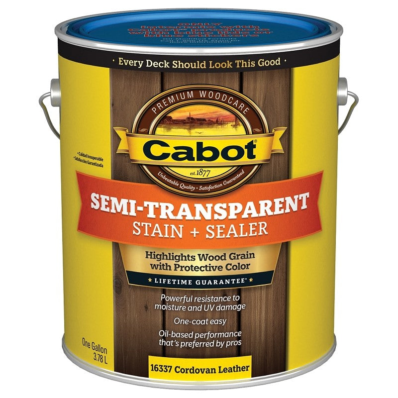 Cabot 140.0016337.007 Deck and Siding Stain, Cordovan Brown, Liquid, 1 gal (Pack of 4)