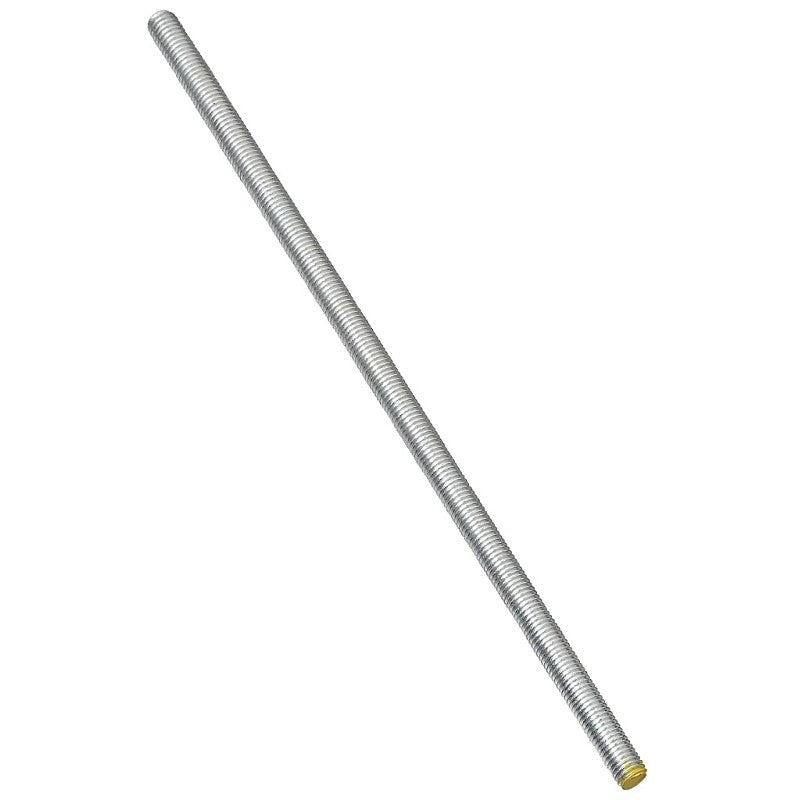 National Hardware N179-333 Threaded Rod, 3/8-16 Thread, 12 in L, A Grade, Steel, Zinc, UNC Thread