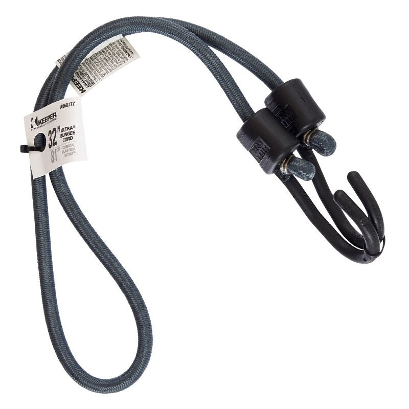 Keeper A06077Z Bungee Cord, 32 in L, Rubber/Steel, Gray