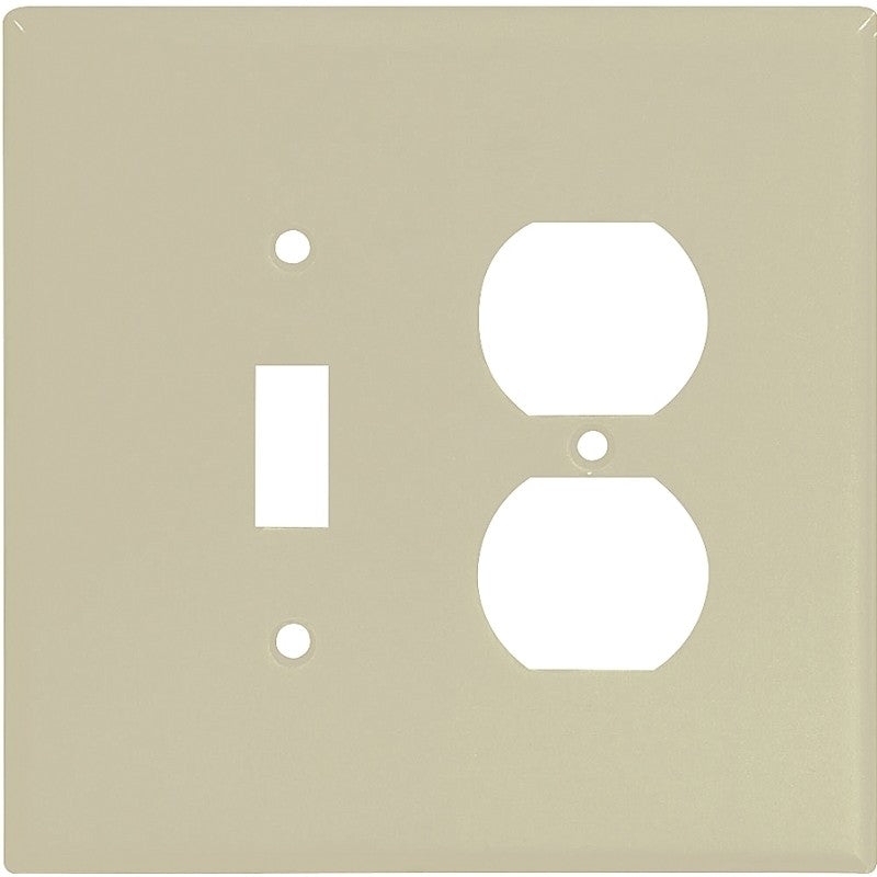 Eaton Wiring Devices 2148V-BOX Combination Wallplate, 5-1/4 in L, 5-5/16 in W, 2 -Gang, Thermoset, Ivory (Pack of 10)