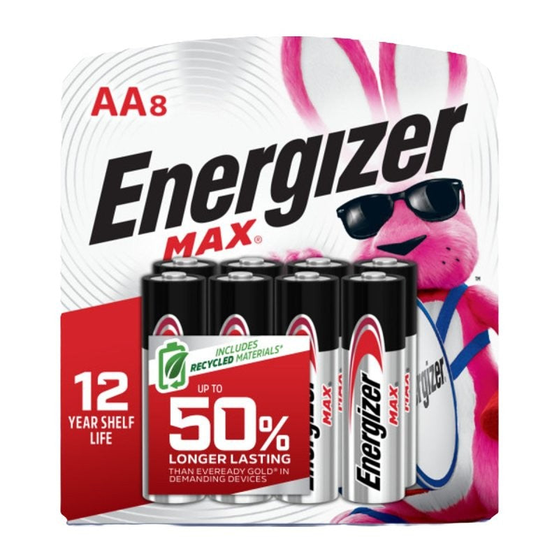 BATTERY ALKALINE MAX 8 PACK/AA