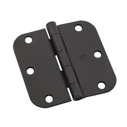 Door Hinges 3-1/2 Inch 5/8 Radius Black 3 Pack