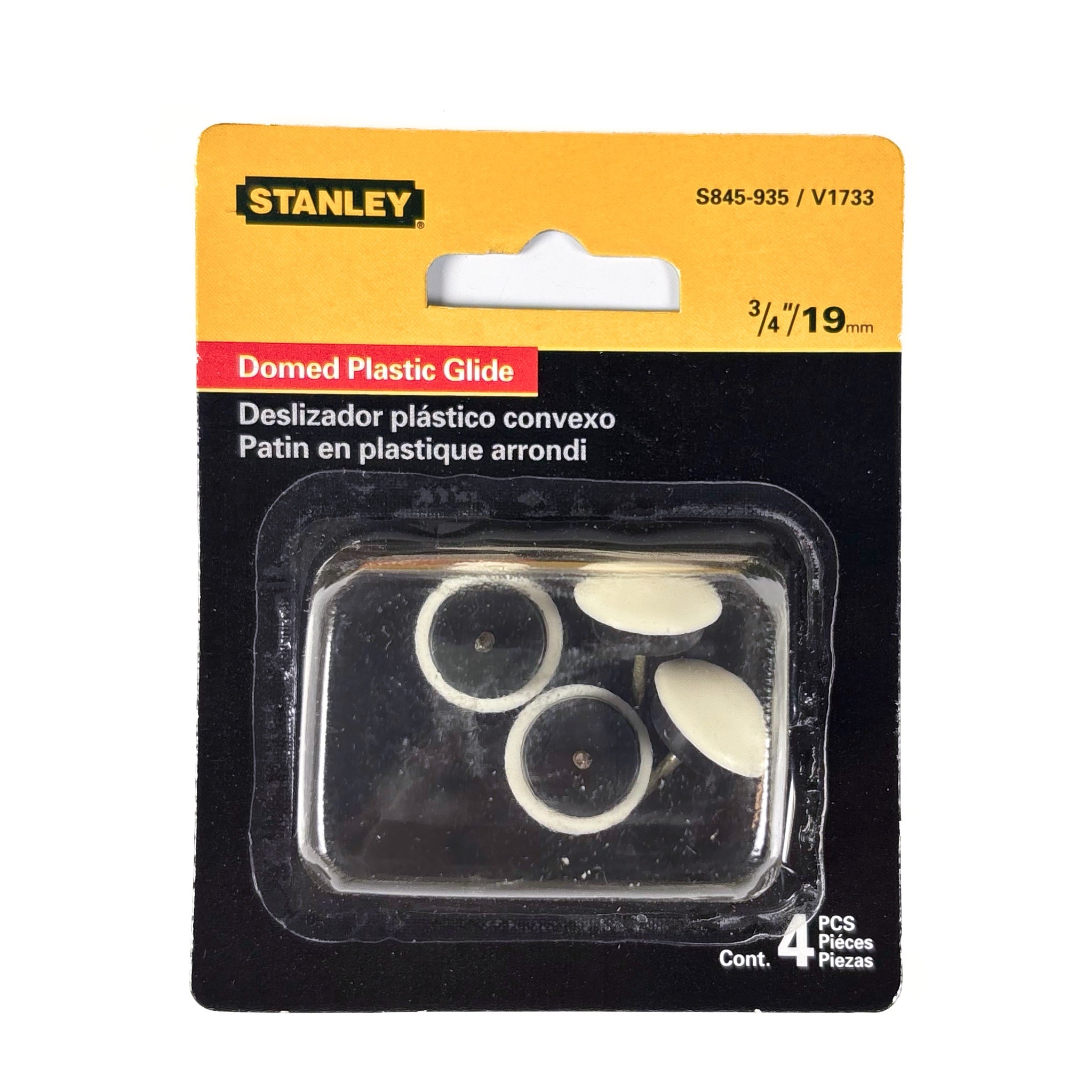 Nail On Glides 3/4 Inch White Plastic 4 Pack (POS)