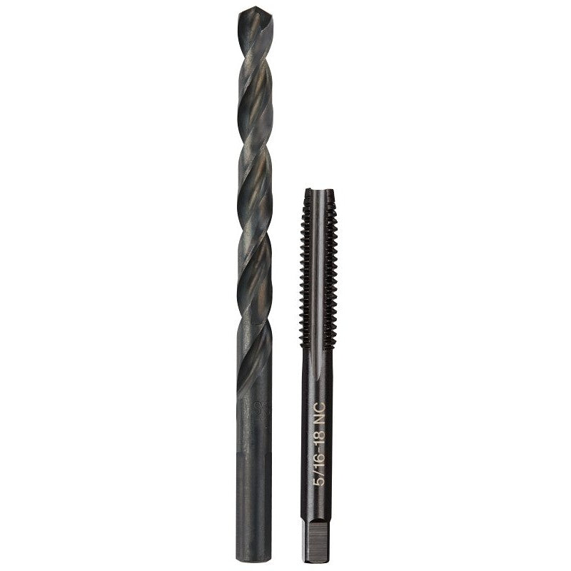 Milwaukee 49-57-5542 Drill and Tap Bit, HCS, Black Oxide, Specifications: 5/16-18 NC Straight Flute Plug Tap, F Drill