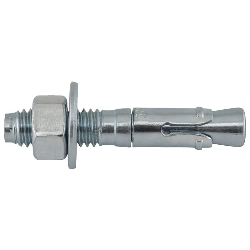 DEWALT Power-Stud 7410SD1 Wedge Anchor, 3/8 in Dia, 2-1/4 in OAL, Carbon Steel, Zinc