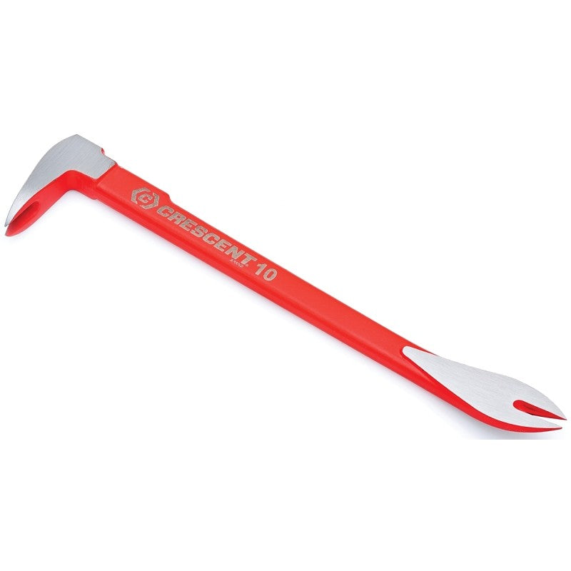 Crescent CODE RED Series MB10 Pry Bar, 10 in L, Ground Tip, Steel, Red, 3-1/4 in W