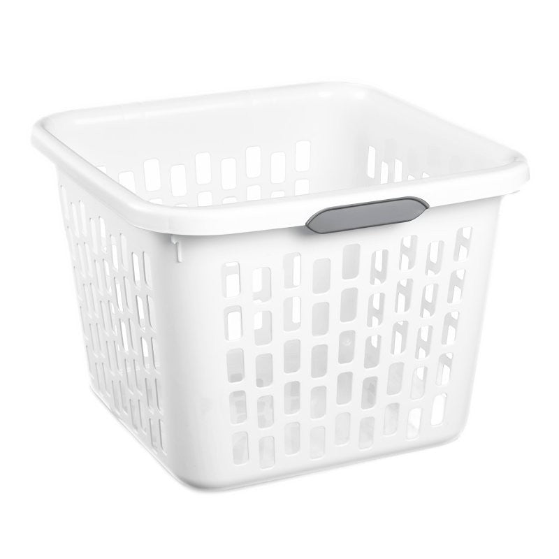 Sterilite 12048006 Laundry Basket, 1.5 bu, White, 19-1/4 in L x 18-1/2 in W x 13-1/2 in H Outside