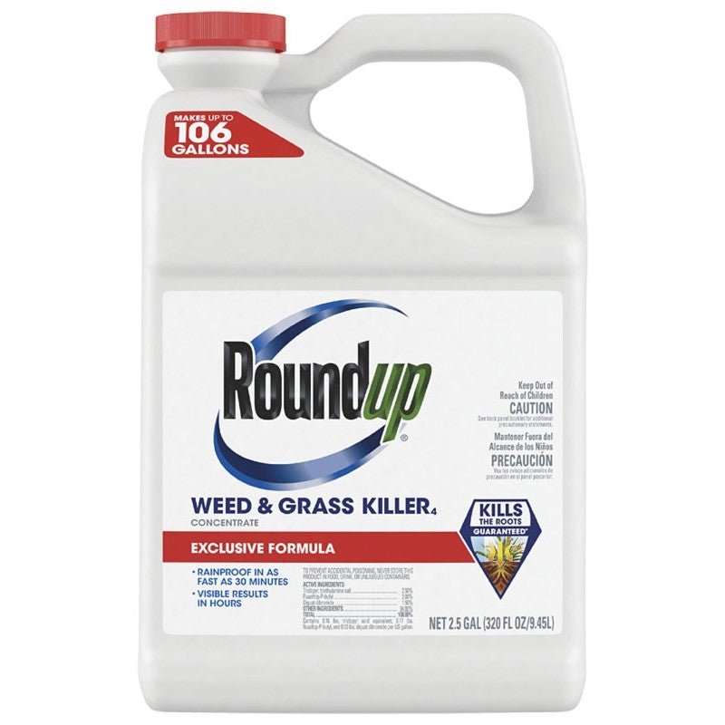 Roundup 5378701 Concentrate Weed and Grass Killer, Liquid, Brown, 2.5 gal