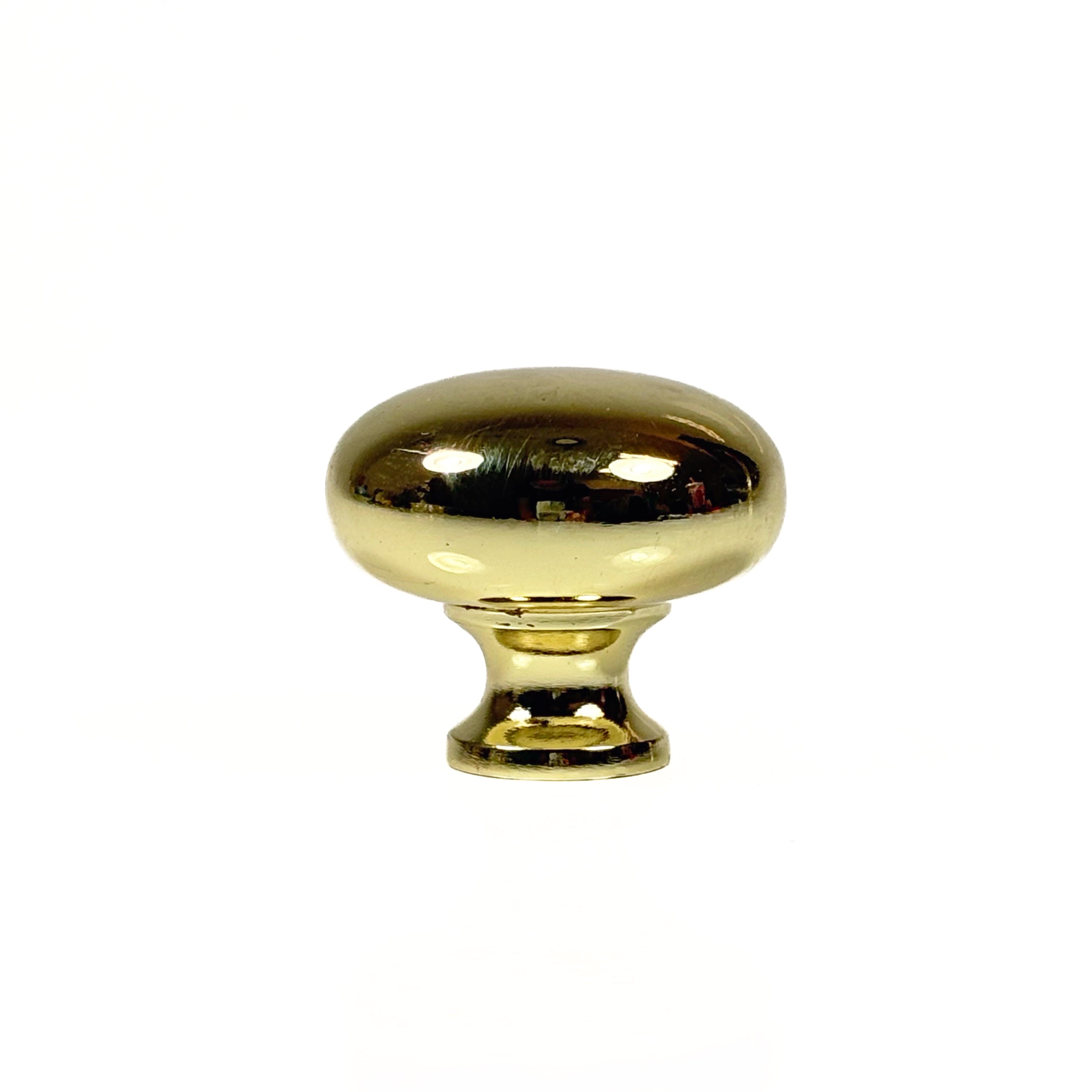 Classic Rounded Cabinet And Drawer Knobs 1-1/4 Inch Bright Brass 10 Pack (POS)