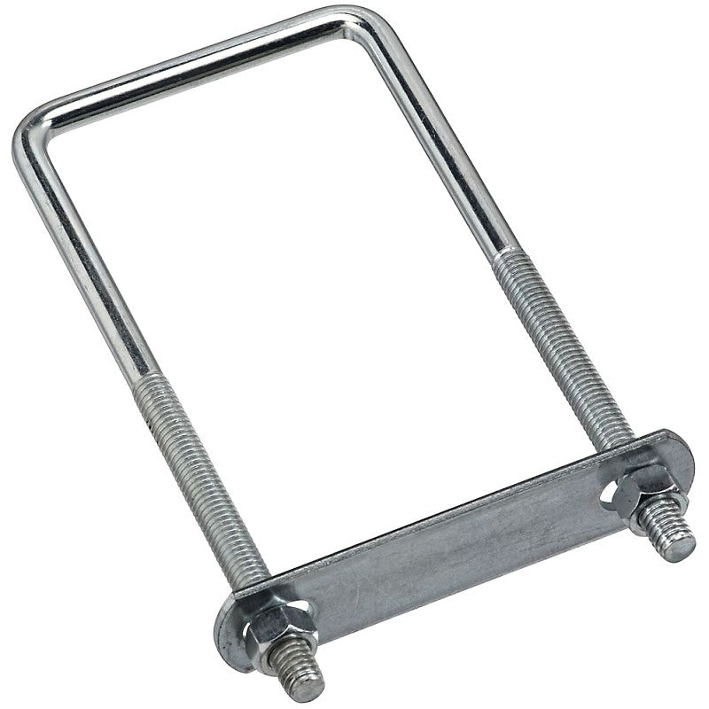 National Hardware N222-372 Square U-Bolt, 7 in L Inside, 3 in W Inside, 3/8-16 Thread, 3-3/4 in L Thread, Steel, Zinc (Pack of 5)