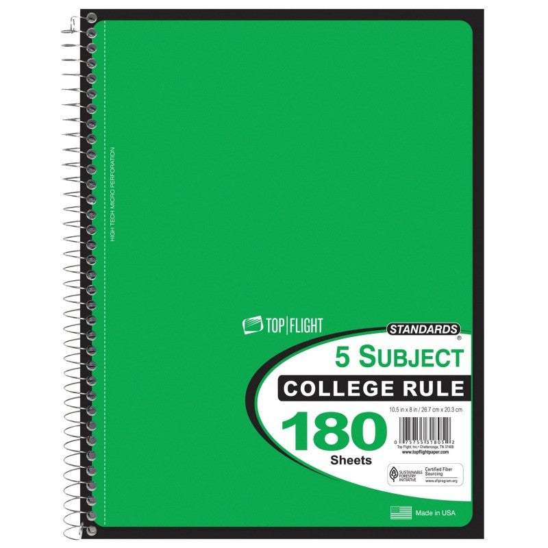 Top Flight WB2185DPF Series 4511955 Notebook, Micro-Perforated Sheet, 180-Sheet, Wirebound Binding (Pack of 12)