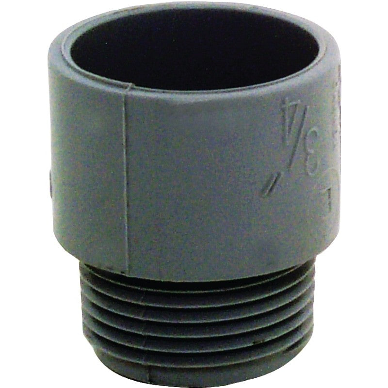 Carlon E943E-CTN Terminal Adapter, 3/4 in MPT x Socket, 1.29 in Dia, 1.47 in L, PVC, Gray