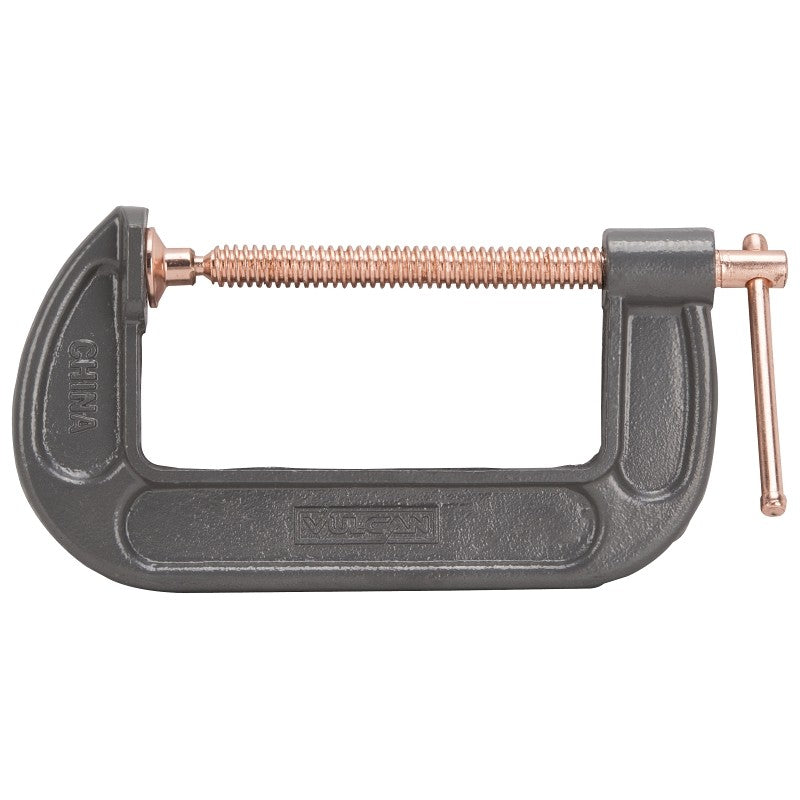 Vulcan JL27364 C-Clamp, 5 in Max Opening Size, 2-3/8 in D Throat, Steel Body, Gray Body