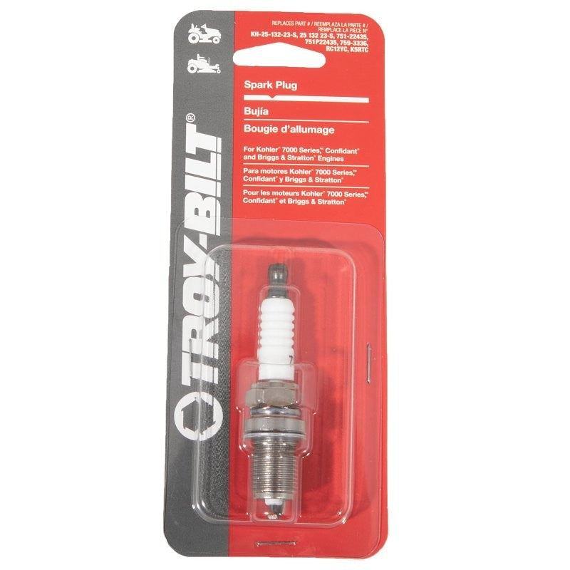 Troy-Bilt 490-250-Y021 Spark Plug, Nickel, For: Kohler 7000 Series, Confidant and Briggs and Stratton Engines