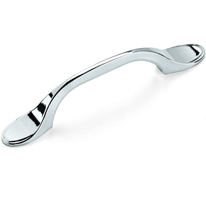 Amerock Ravino Series BP2193526 Cabinet Pull, 5 in L Handle, 3/16 in H Handle, 1 in Projection, Zinc, Polished Chrome