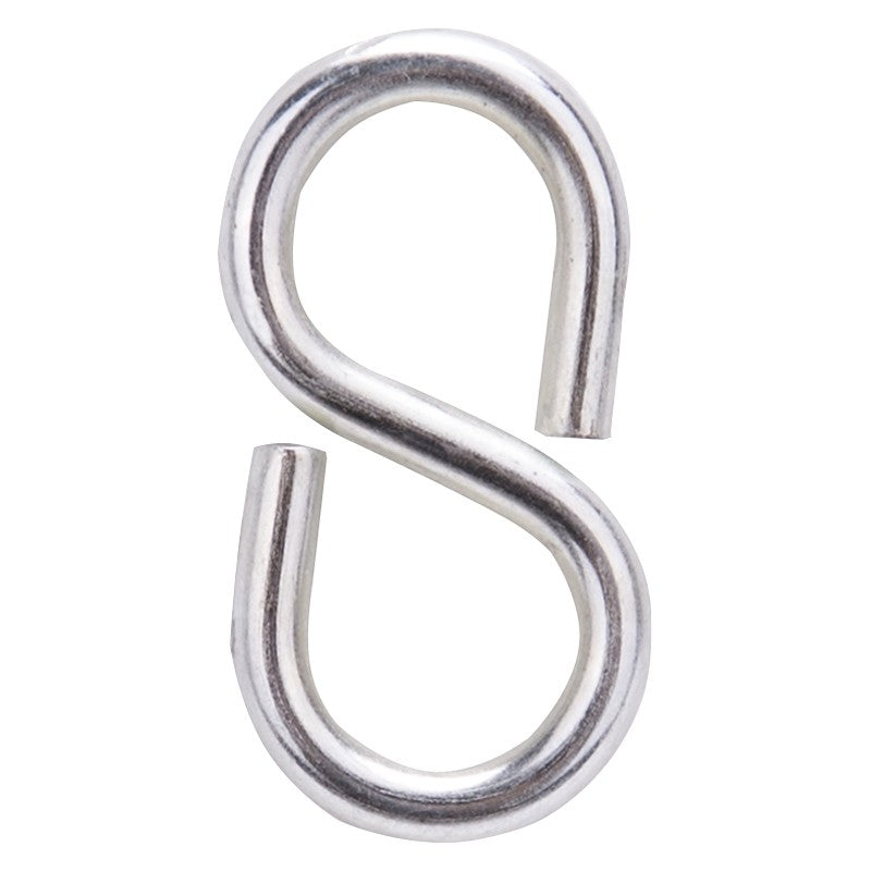 ProSource LR-376-PS S-Hook, 25 lb Working Load, 2.8 in Dia Wire, Steel, Zinc (Pack of 20)