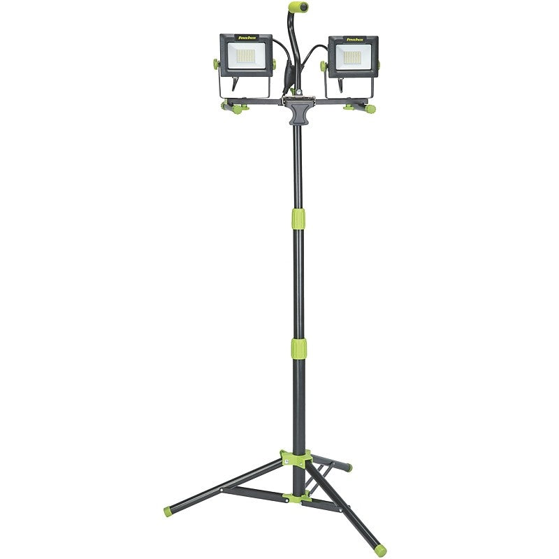 PowerSmith PWLD080T Work Light with Tripod, 120 V, 70 W, 2-Lamp, LED Lamp, 8000 Lumens Lumens, 5000 K Color Temp