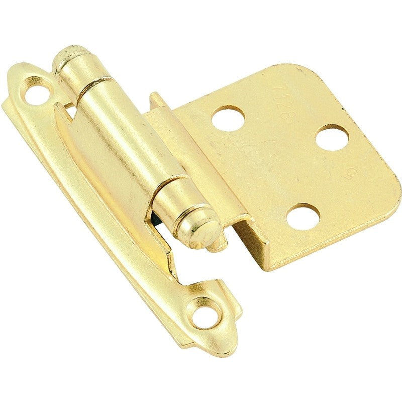 Amerock BP34283/BPR34283 Cabinet Hinge, 3/8 in Inset, Polished Brass