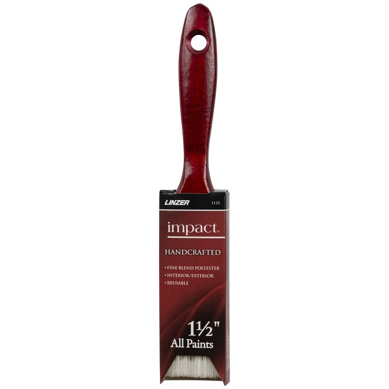 Linzer 1125-1.5 Paint Brush, 1-1/2 in W, 2-1/2 in L Bristle, Polyester Bristle, Varnish Handle