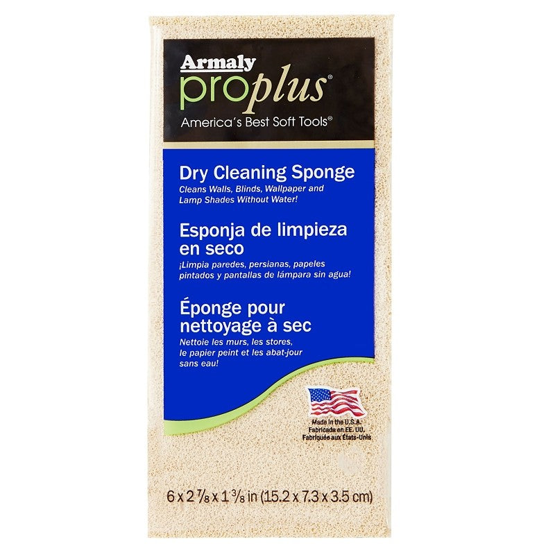 Armaly ProPlus 52200 Cleaning Sponge, 6 in L, Cellular Foam, Light Tan