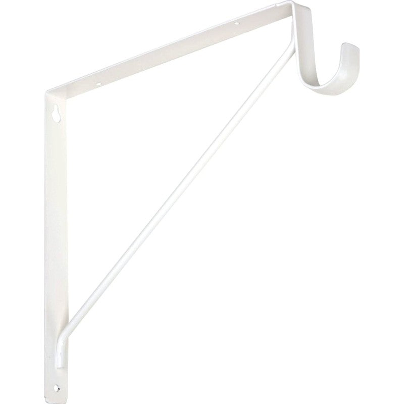 National Hardware S822-094 Shelf and Rod Bracket, Steel, White, 125 lb