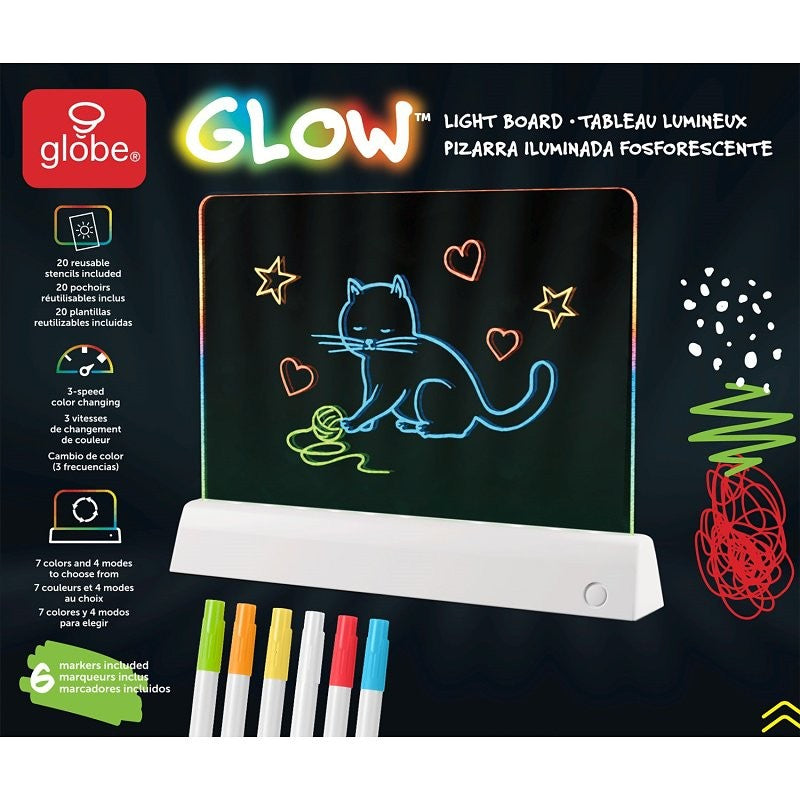 globe 13559 Glow Board, Plastic, Clear, 27 -Piece (Pack of 6)