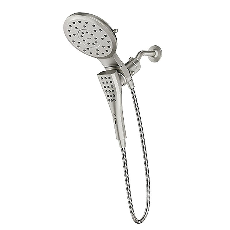 Moen Verso 220C2SRN Series Spray Head with Handshower, Brushed Nickel, Round, 1/2 in Connection, IPS, 2.5 gpm, Plastic