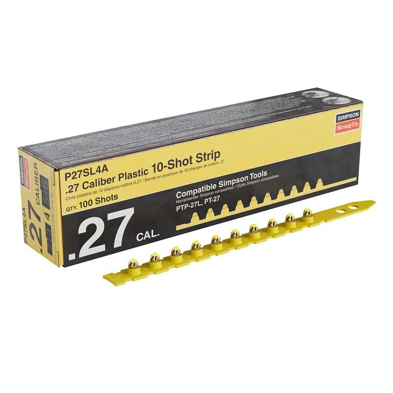 Simpson Strong-Tie P27SL P27SL4A Series Strip Load, For: PTP-27L Fastening Tool, 0.27 Caliber, Power Level: 4, 100/PK (Pack of 10)