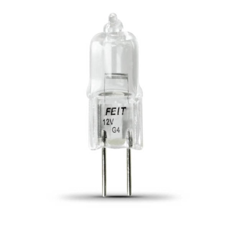 Feit Electric BPQ20T3 Halogen Bulb, 1-1/4 in H Dimensions, 20 W, G4 Lamp Base, JC T3 Lamp, 3000 K Color Temp (Pack of 12)