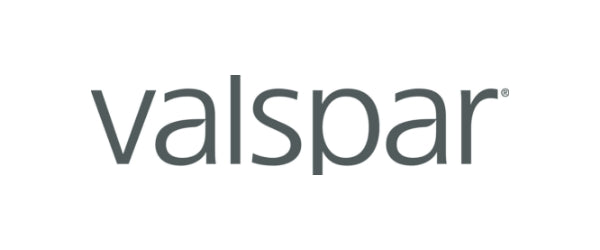 Valspar logo in gray lowercase letters, representing the well-known paint and coatings brand recognized for its wide range of colors and finishes.