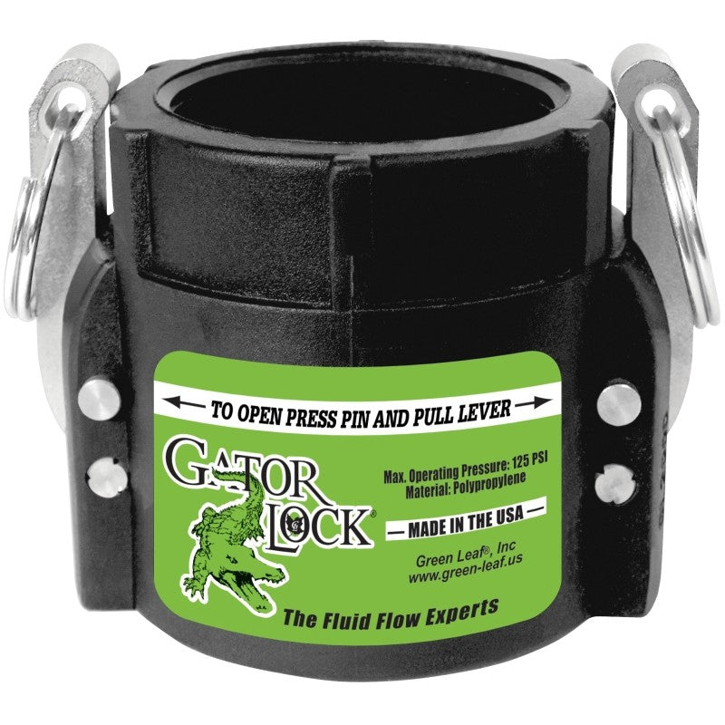 Green Leaf GLP300D Cam Lever Coupling, 3 in, Female x FNPT, Polypropylene, Black