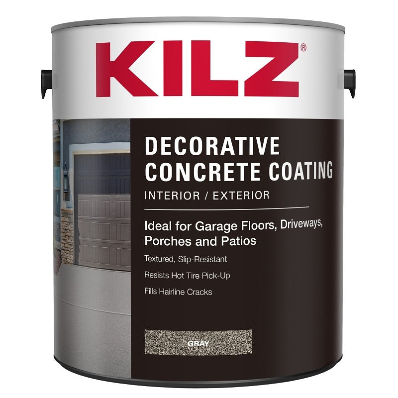 Kilz L378711 Decorative Concrete Coating, Gloss, Gray, 1 gal (Pack of 4)