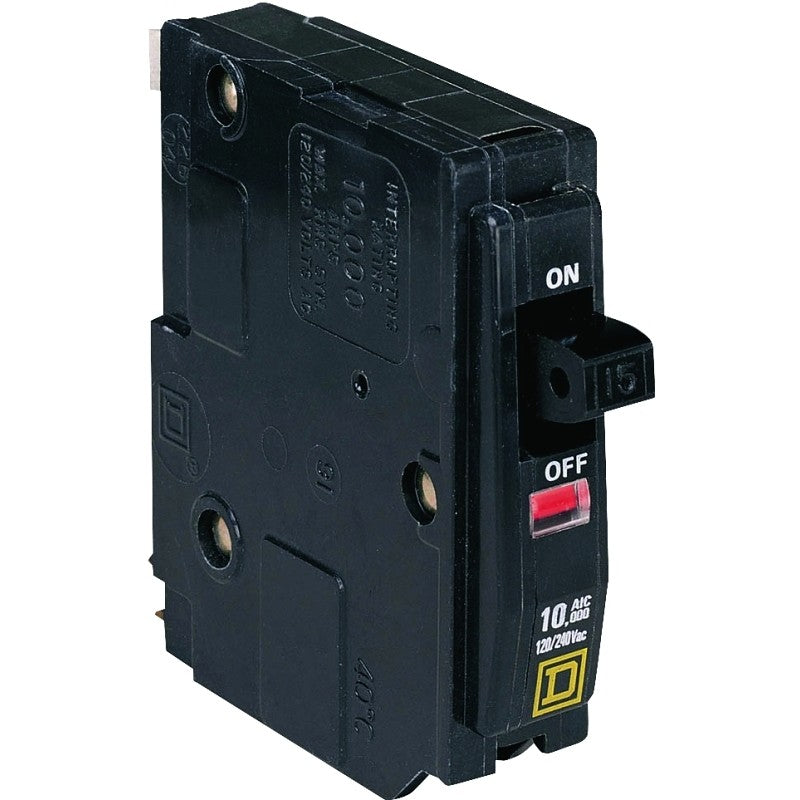 Square D QO QO150CP Circuit Breaker, Mini, 50 A, 1 -Pole, 120/240 VAC, 48 VDC, Fixed Trip, Plug Mounting