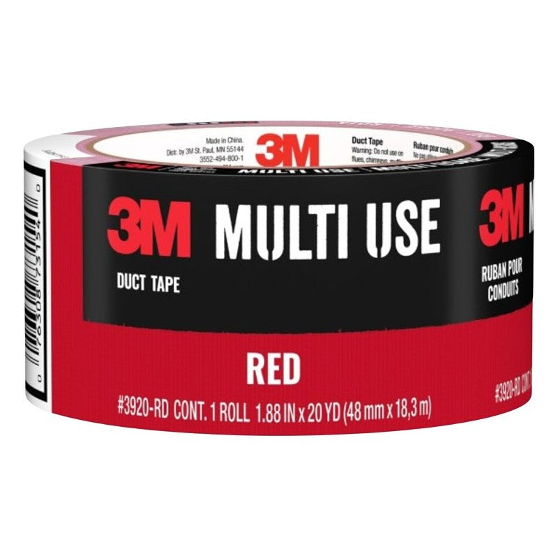 Scotch 3920-RD Duct Tape, Red, 6.5 mm Thick, 20 yd L, 1.88 in W