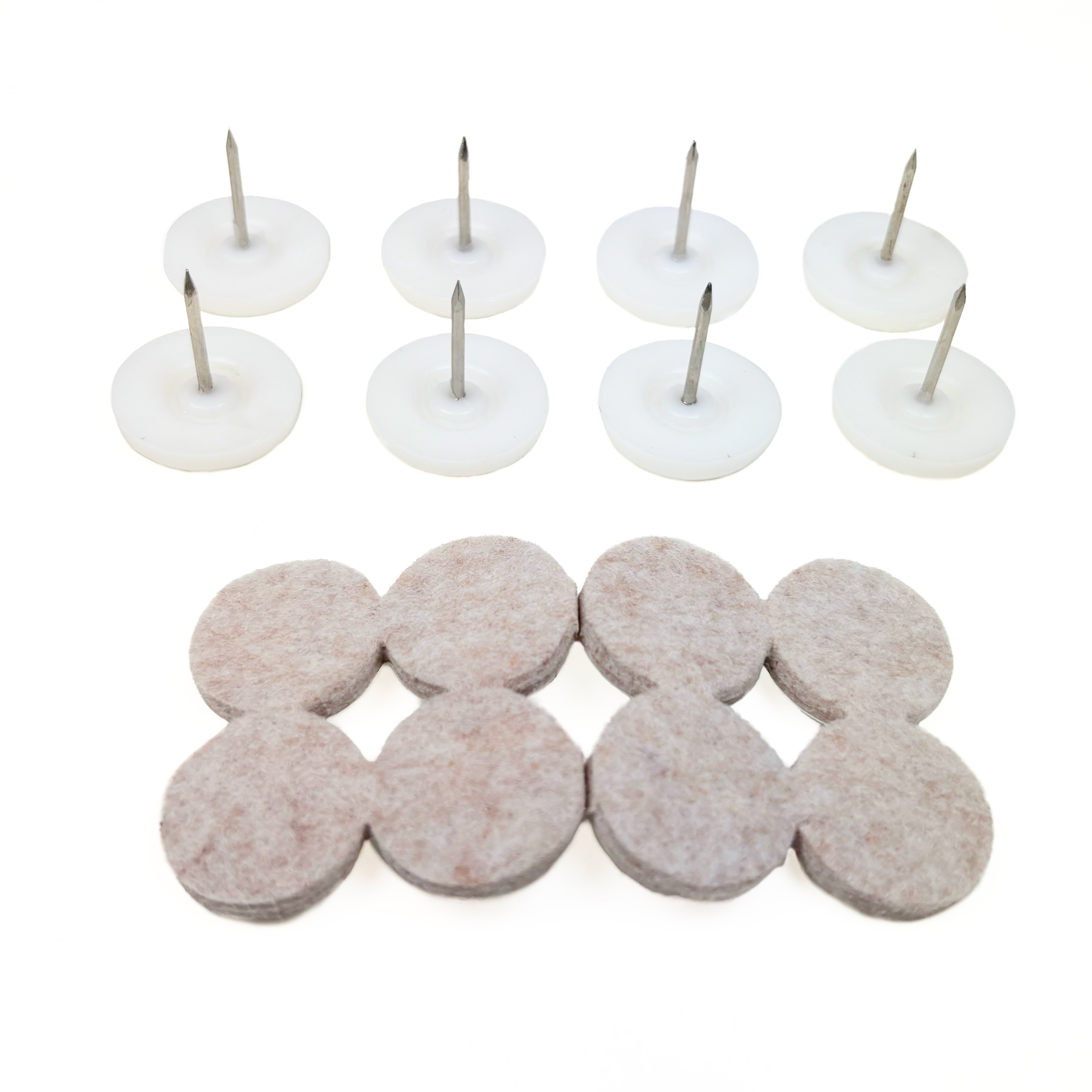 Heavy Duty Felt Pads With Nail For Wood Legs 1 Inch Round 8 Pack