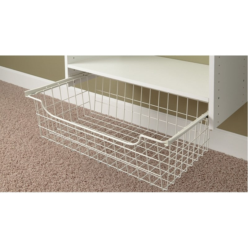 Easy Track 1312 Series Wire Basket, 12 in OAH, 14 in OAL, 24 in OAW, Steel, Powder-Coated