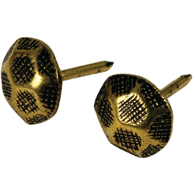 Hillman 122680 Furniture Nail, Antique Brass, Hammered Head (Pack of 6)
