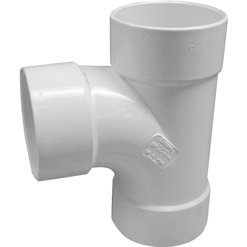 Canplas 414126BC Sanitary Pipe Tee, 6 in, Hub, PVC