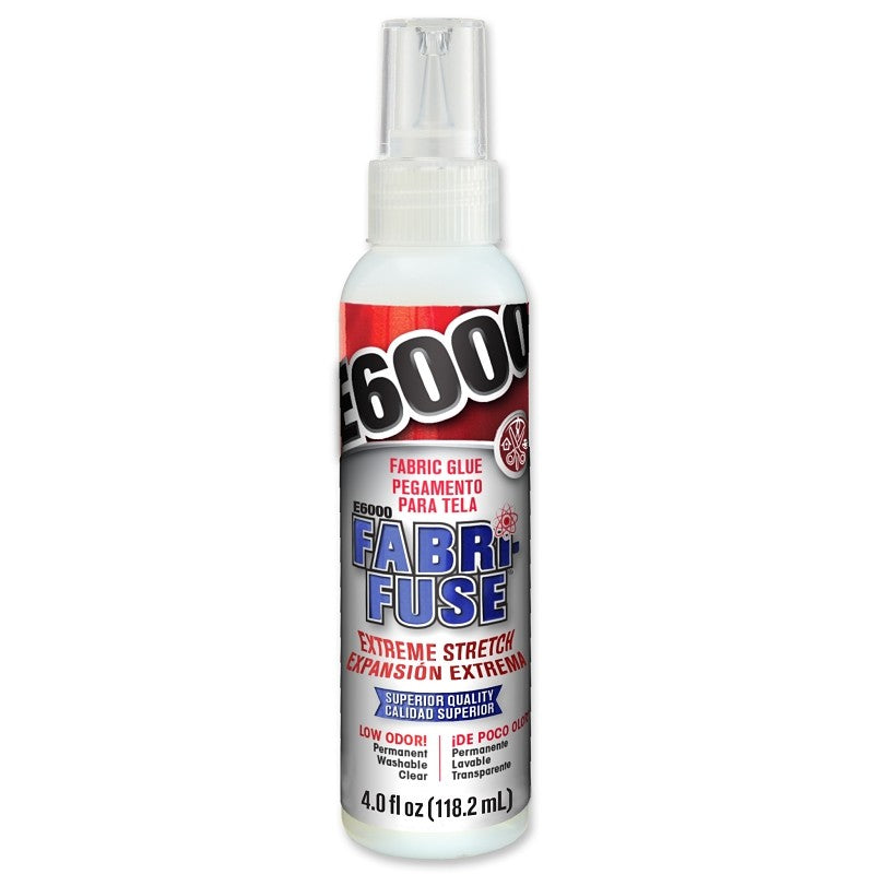E6000 FABRI-FUSE 565004 Glue, Clear/Cloudy White, 4 fl-oz Bottle (Pack of 6)