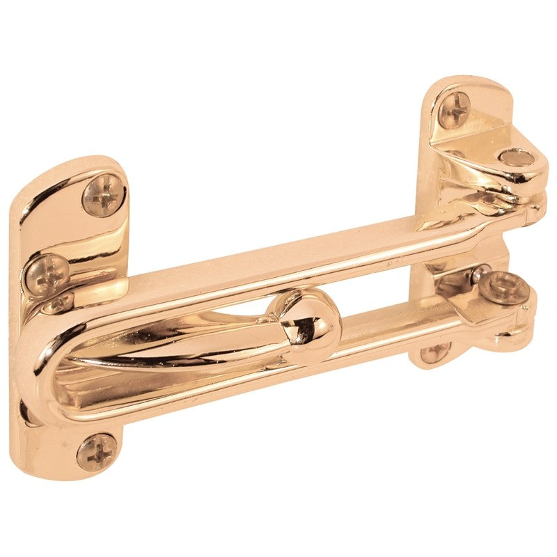 Defender Security U 9897 Swing Bar Lock, 3-7/8 in L, Metal, Brass