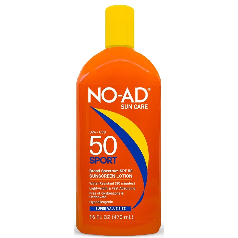 No-Ad NO-AD602 Series Sunscreen Lotion, 16 oz Bottle, White, Fragrance-Free (Pack of 6)