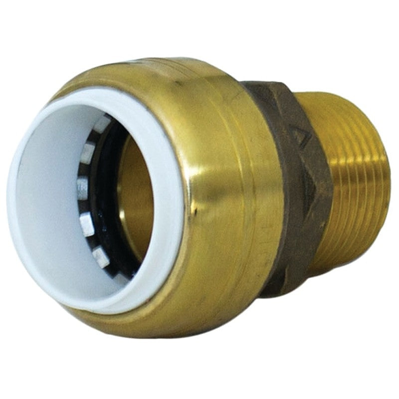 SharkBite UIP134A Pipe Connector, 3/4 in, Push-Fit x MNPT, Brass, SCH 40, SCH 80, SCH 180 Schedule, 200 psi Pressure
