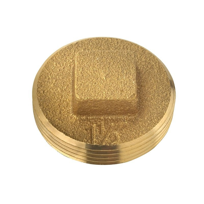 Oatey 42369 Cleanout Pipe Plug, 1-1/2 in, Raised Head, Brass