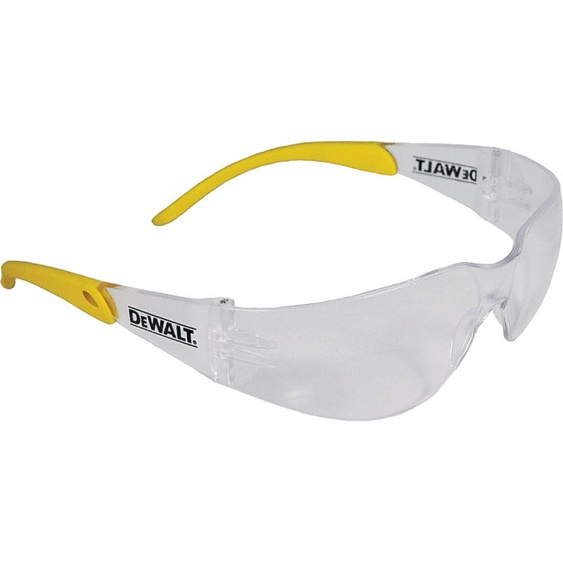 DEWALT DPG54-1C Safety Glasses, Clear Lens, Black/Yellow Frame, Polycarbonate Lens, Plastic Frame