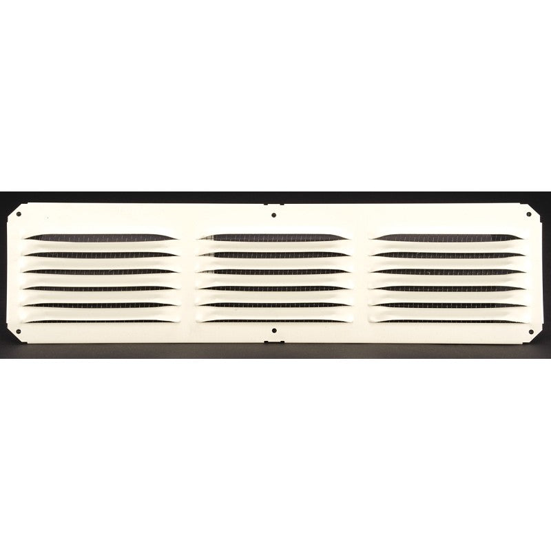 Lomanco LomanCool C416W Cornice Vent, 4 in L, 16 in W, 25 sq-ft Net Free Ventilating Area, Aluminum, White